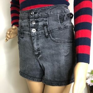 Forever 21 Gray Denim High-waist Shorts